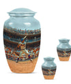 Baseball Theme Large Urn With 2 Keepsake Urn