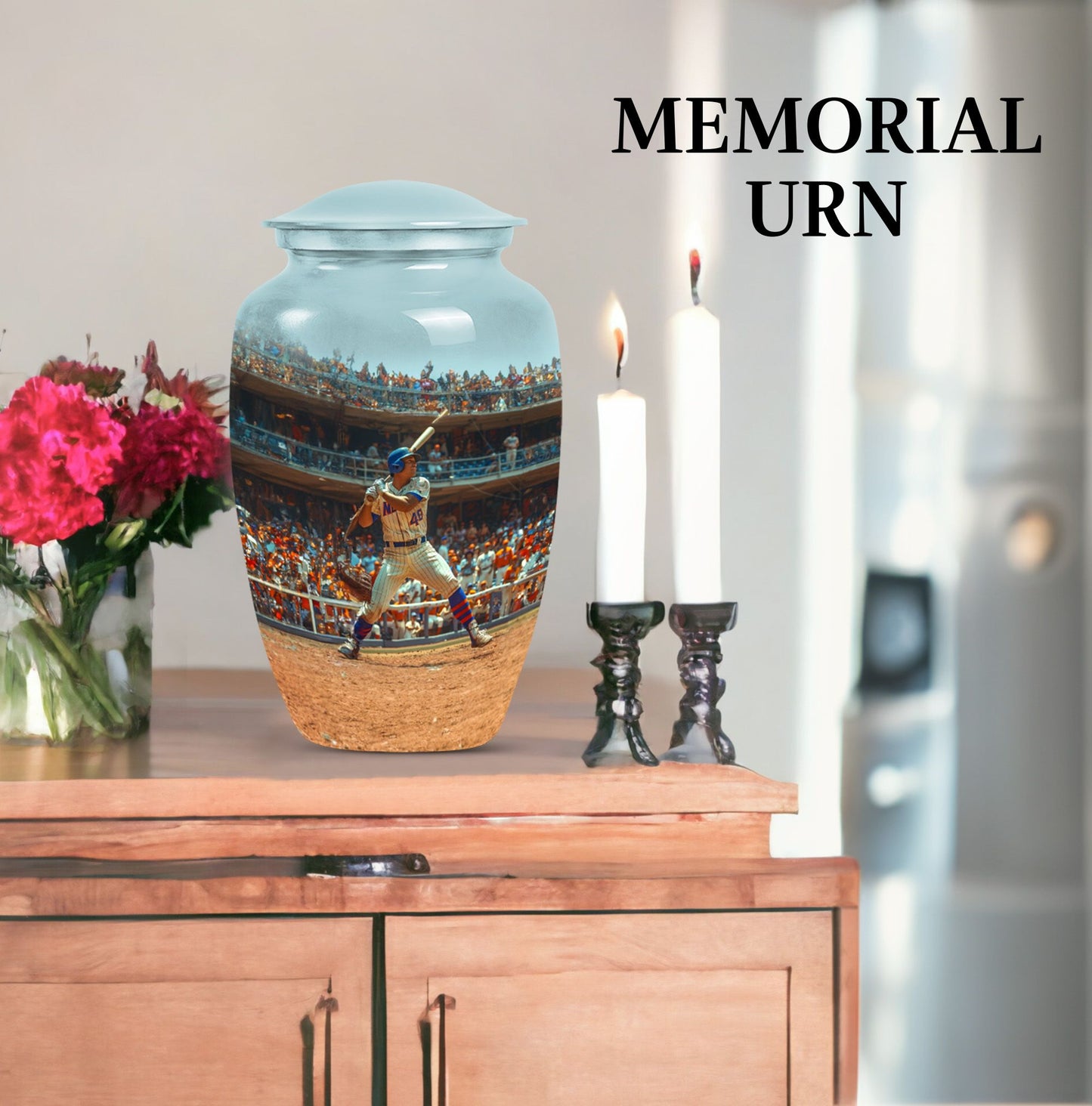  Baseball Urn with Butterfly Theme for Ashes
