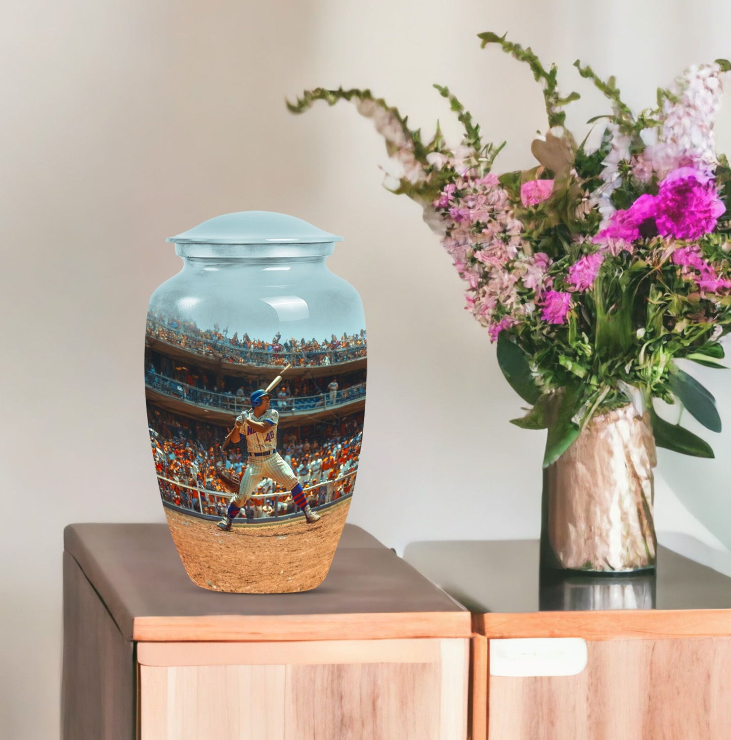  Baseball Urn with Butterfly Theme for Ashes