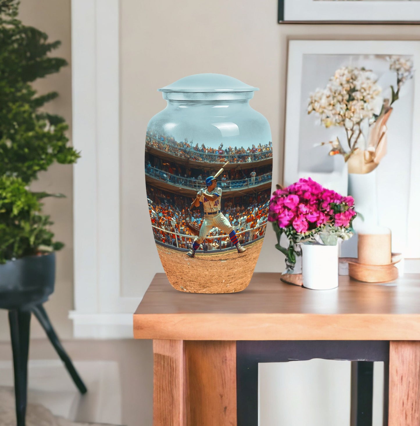  Baseball Urn with Butterfly Theme for Ashes