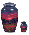 Baseball Theme Large Urn With 1 Keepsake Urn