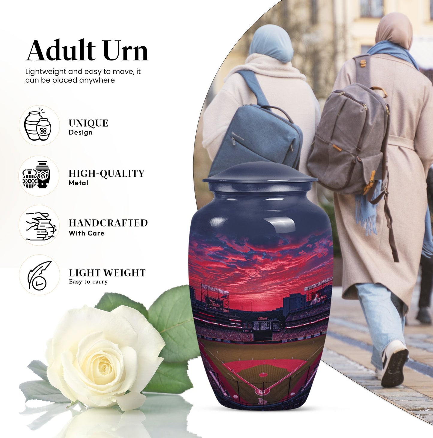 Classic 10-inch baseball urn for dad.