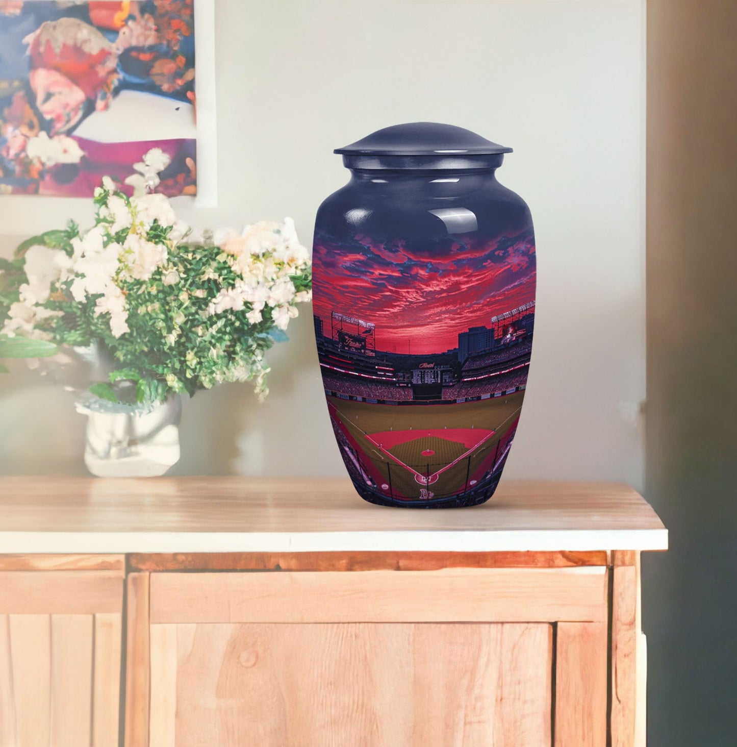 Classic 10-inch baseball urn for dad.