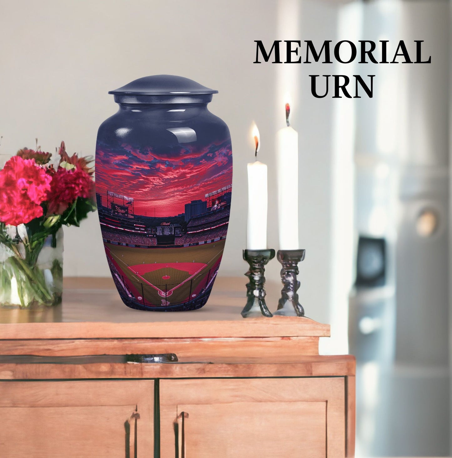 Classic 10-inch baseball urn for dad.