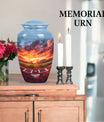 Classic 10-inch baseball urn with butterfly theme.