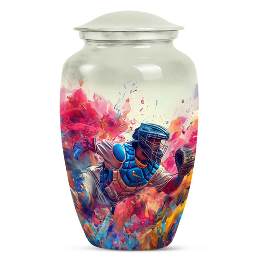 10-inch classic butterfly-themed baseball urn for ashes,