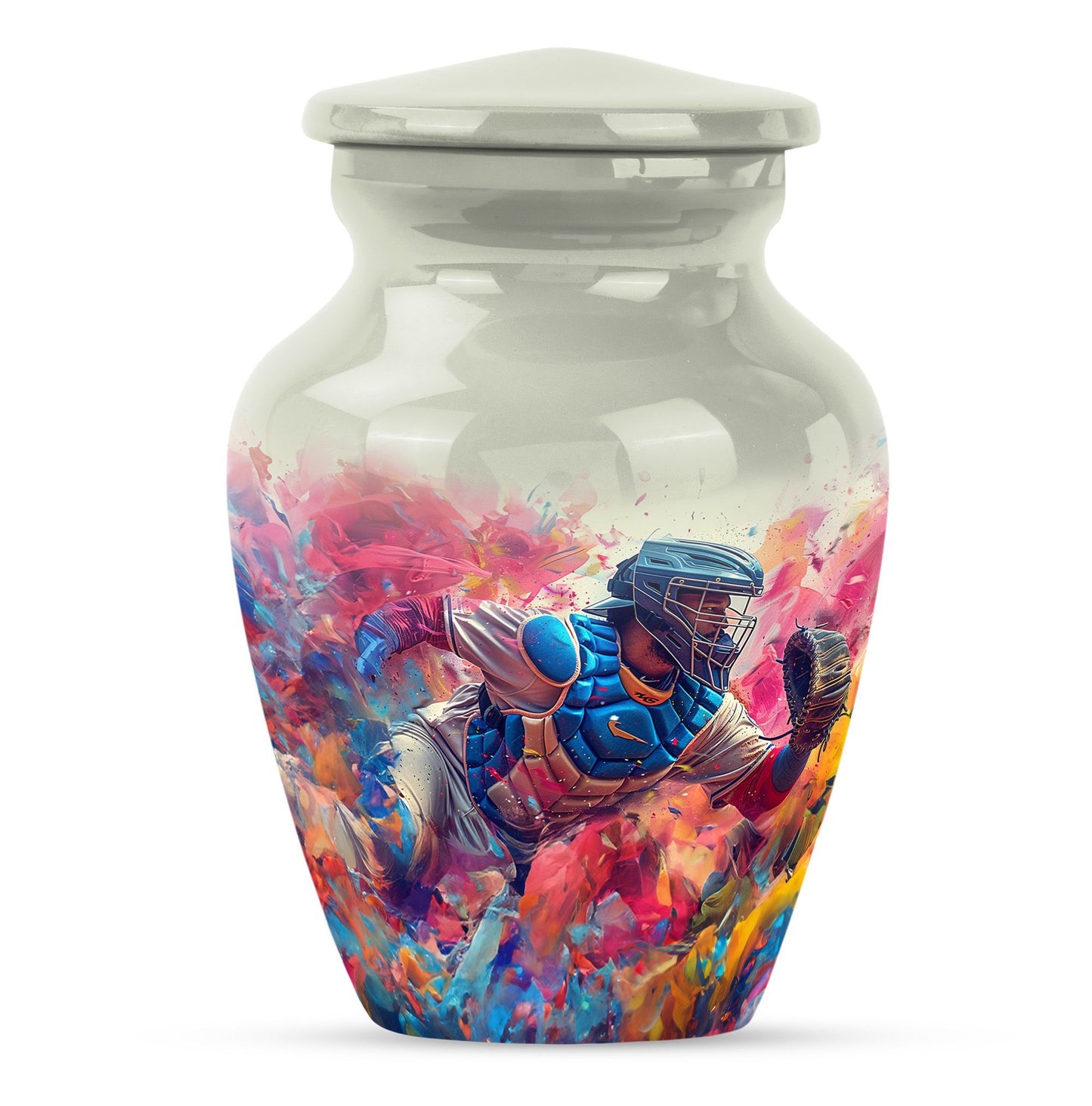 10-inch classic butterfly-themed baseball urn for ashes,