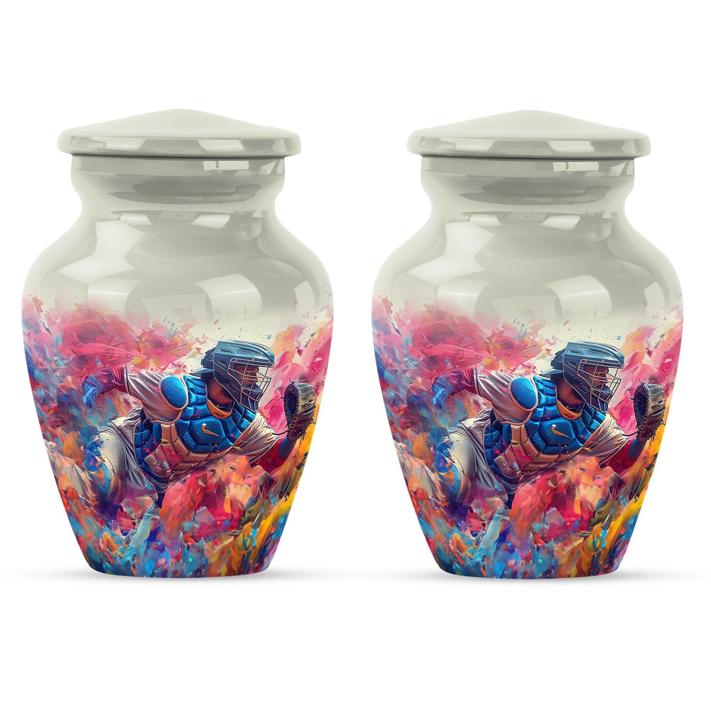 10-inch classic butterfly-themed baseball urn for ashes,