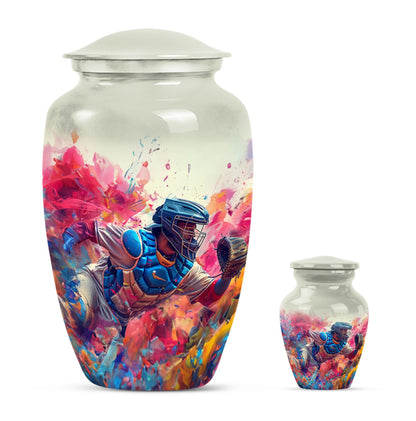 10-inch classic butterfly-themed baseball urn for ashes,