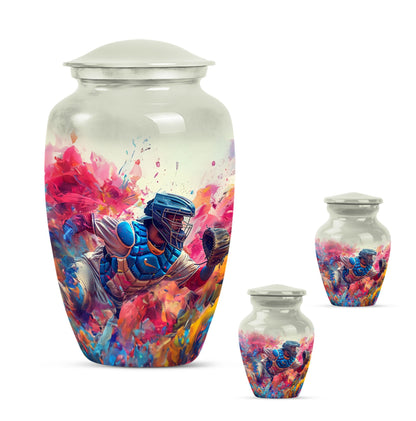 10-inch classic butterfly-themed baseball urn for ashes,