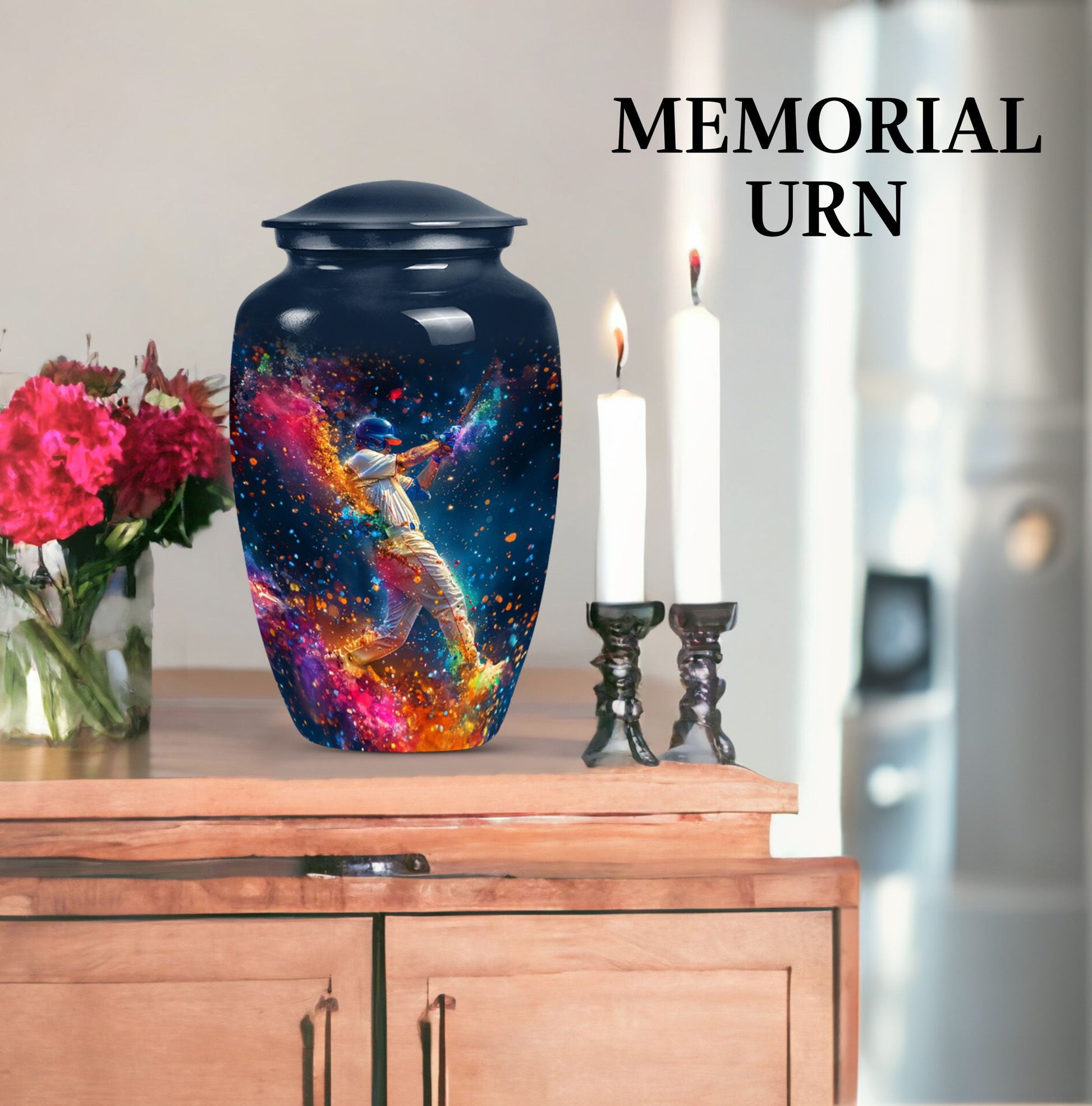 Classic 10-inch baseball cremation urn