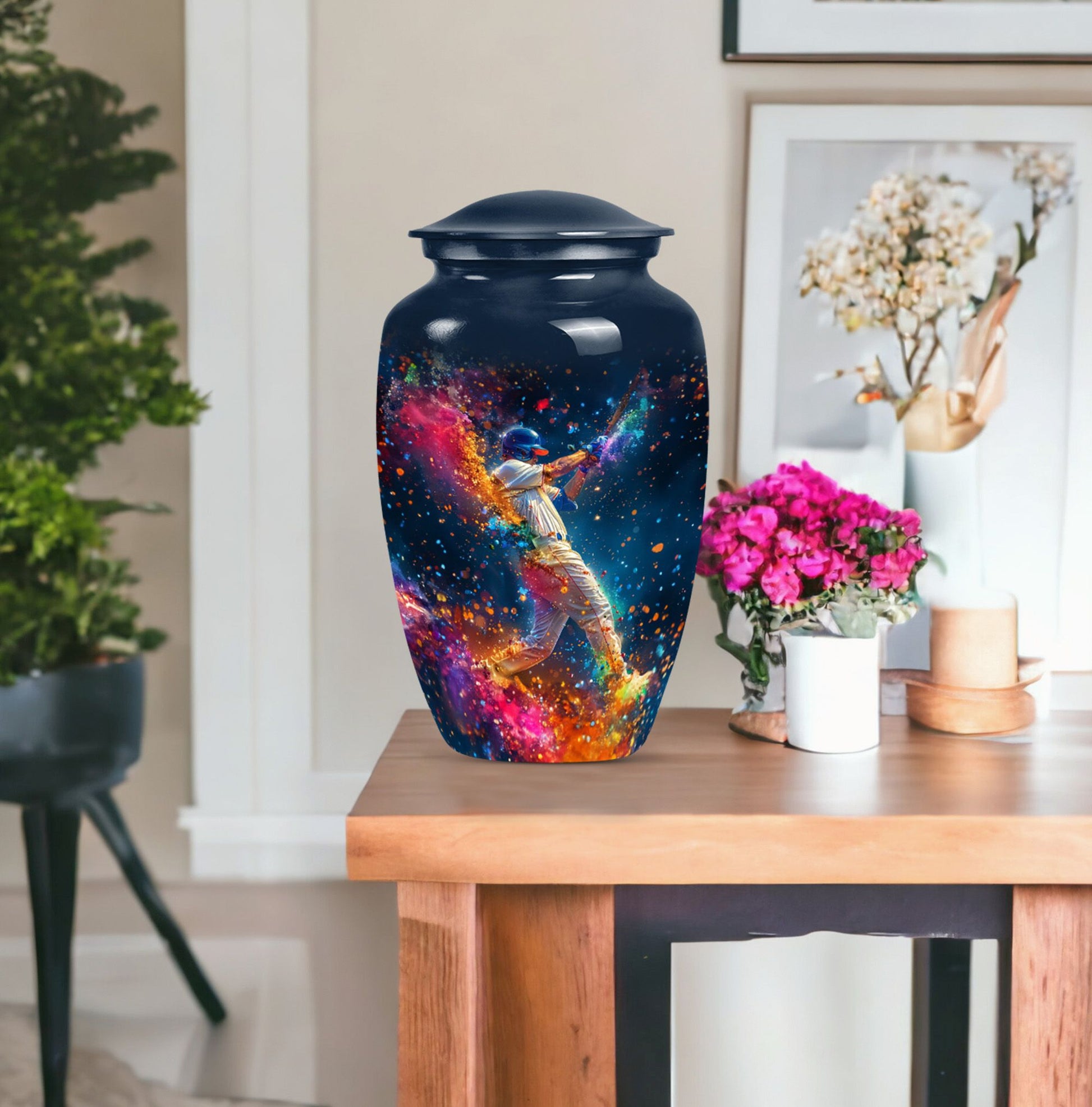 Classic 10-inch baseball cremation urn