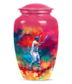 baseball urn with butterfly theme for women's ashes