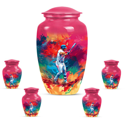 baseball urn with butterfly theme for women's ashes