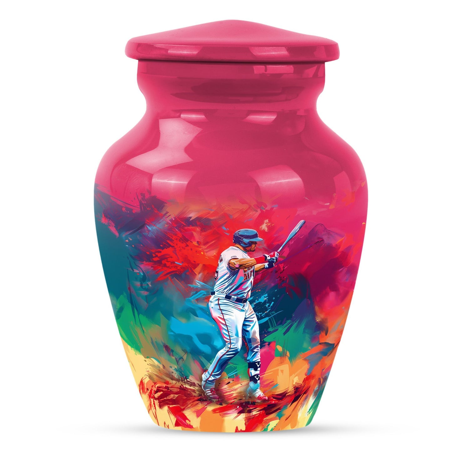 baseball urn with butterfly theme for women's ashes