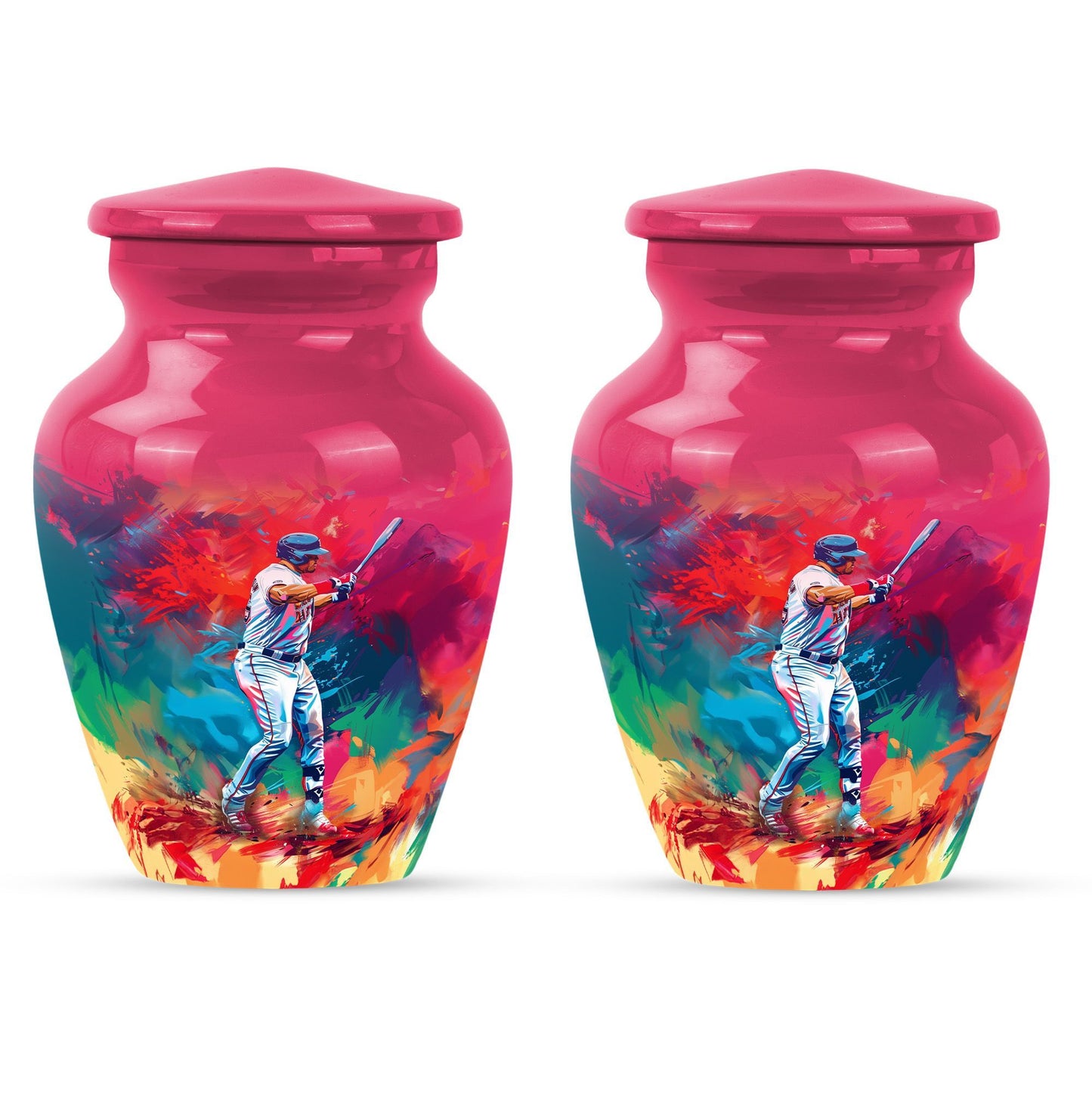 baseball urn with butterfly theme for women's ashes