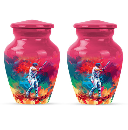 baseball urn with butterfly theme for women's ashes