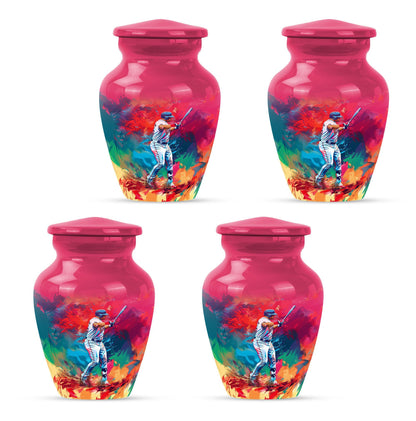 baseball urn with butterfly theme for women's ashes