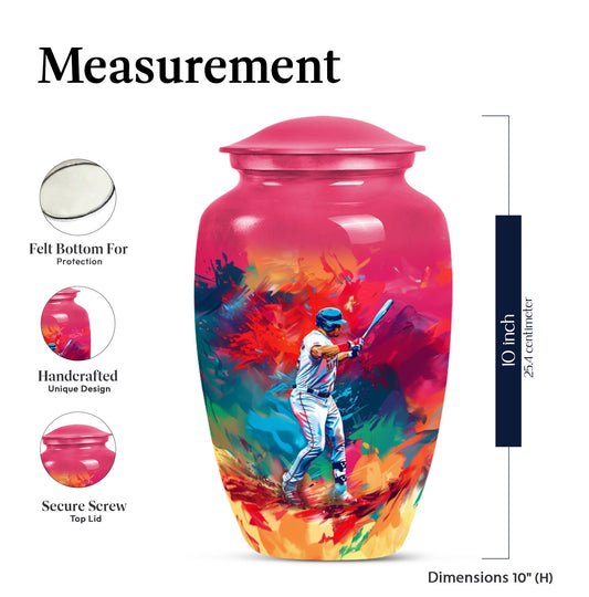 baseball urn with butterfly theme for women's ashes