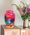 baseball urn with butterfly theme for women's ashes