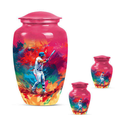 baseball urn with butterfly theme for women's ashes