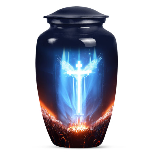 Cross Theme Large Urn 10 Inch