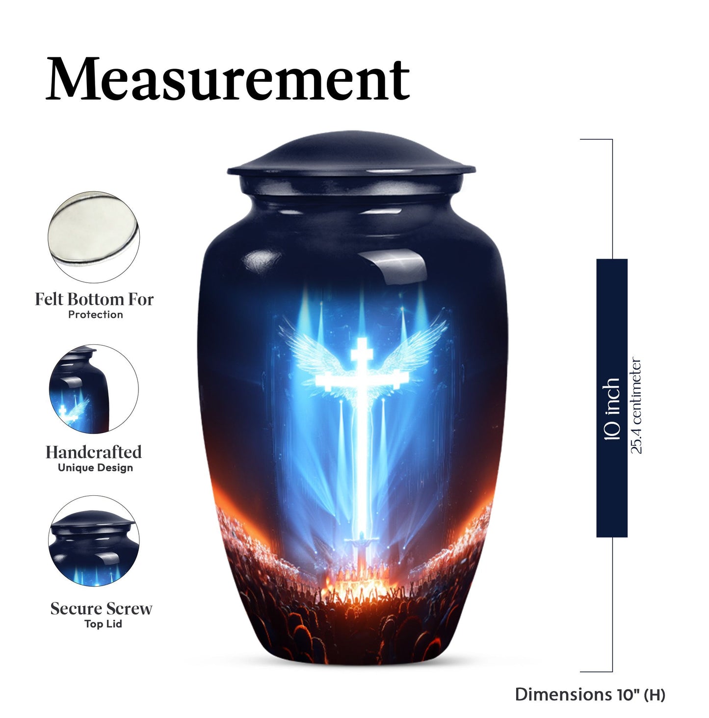 10-inch classic urn with aurora borealis theme.