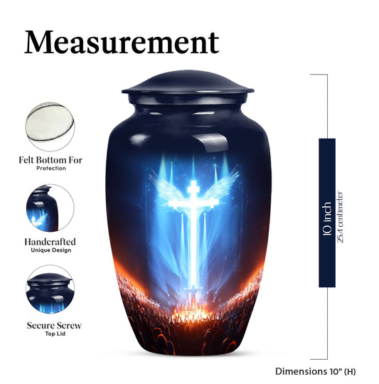 10-inch classic urn with aurora borealis theme.
