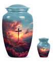 Cross Theme Large Urn With 1 Keepsake Urn