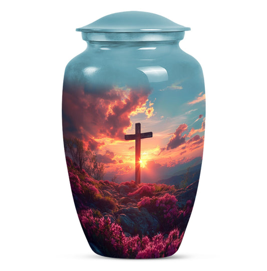 Cross Theme Large Urn 10 Inch