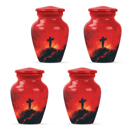  cross urn in aurora borealis 