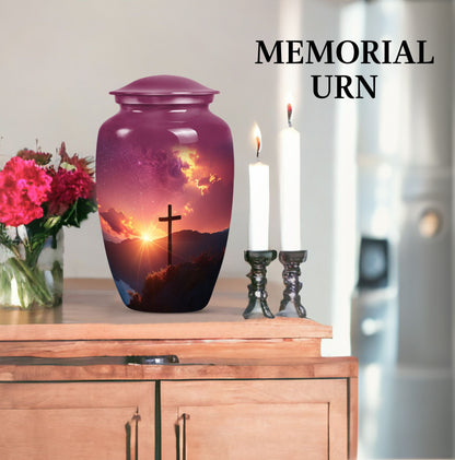 Cross urn for women's ashes