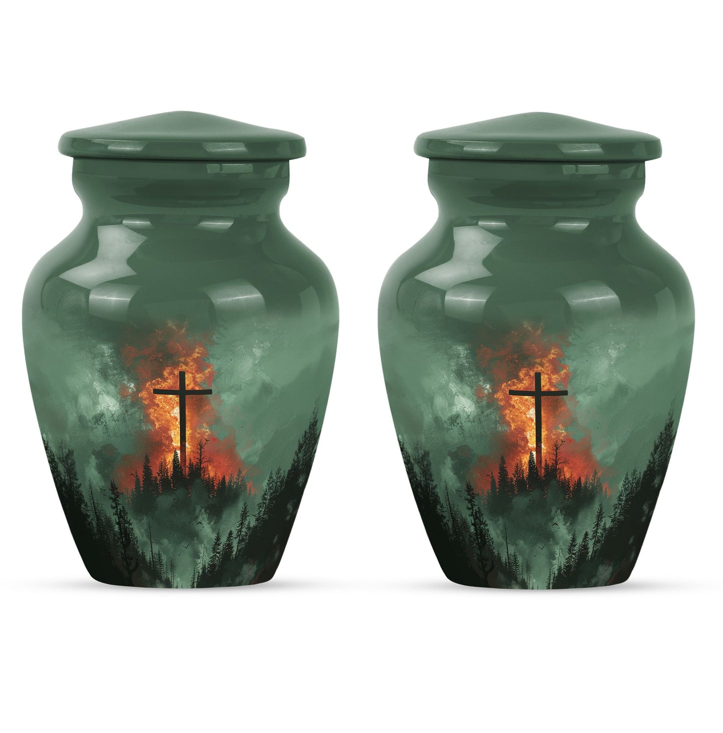  gramophone-themed cross urn