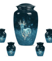 Classic aluminium deer urn for mother's cremation ashes