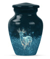 Classic aluminium deer urn for mother's cremation ashes