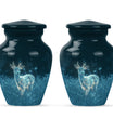 Classic aluminium deer urn for mother's cremation ashes