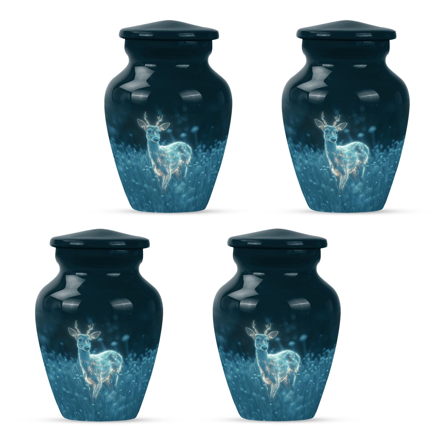 Classic aluminium deer urn for mother's cremation ashes