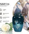 Classic aluminium deer urn for mother's cremation ashes