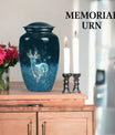 Classic aluminium deer urn for mother's cremation ashes