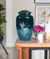 Classic aluminium deer urn for mother's cremation ashes