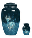 Classic aluminium deer urn for mother's cremation ashes
