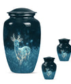 Classic aluminium deer urn for mother's cremation ashes