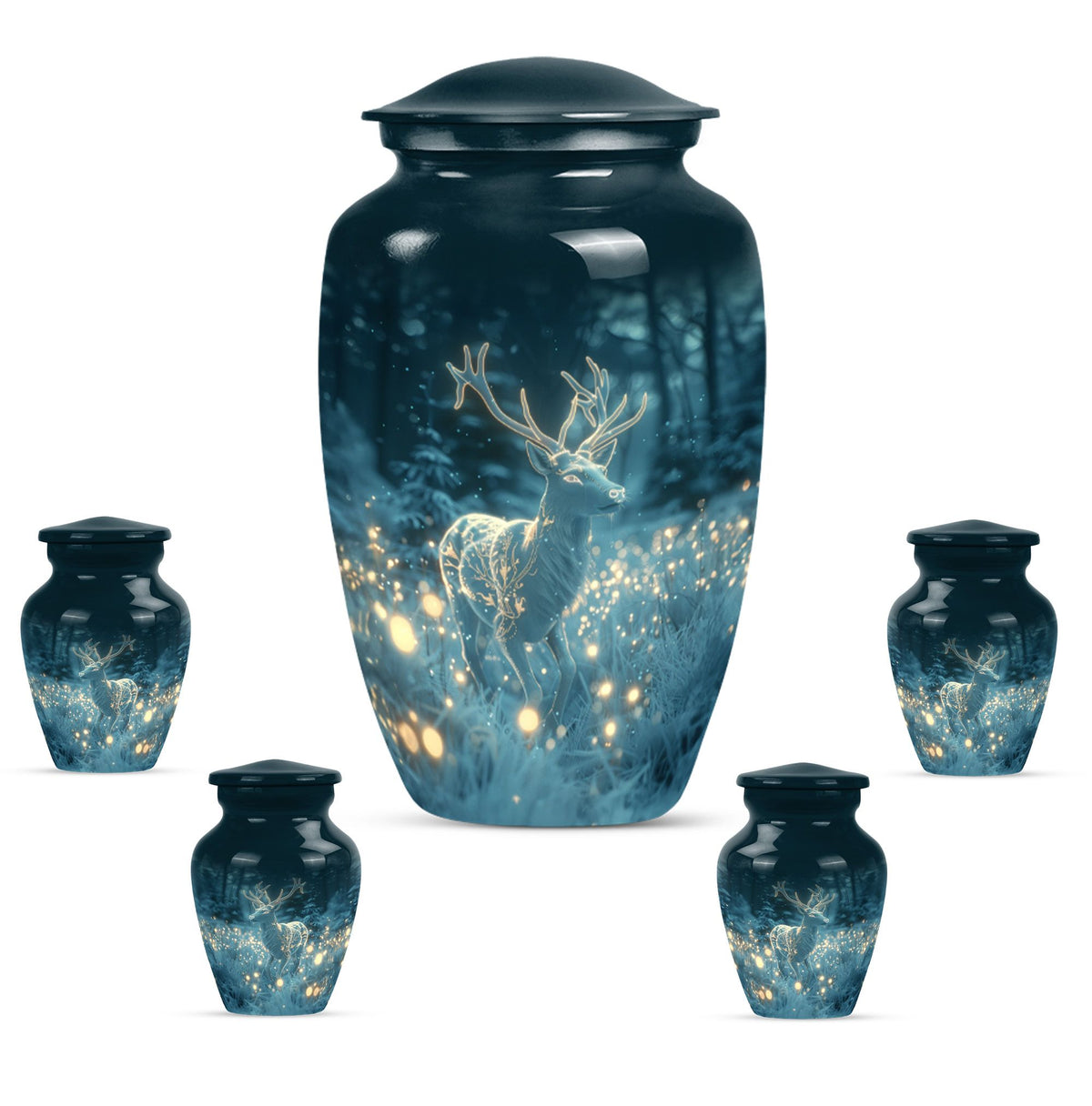 Large classic urn for cremation, handcrafted in aluminium.