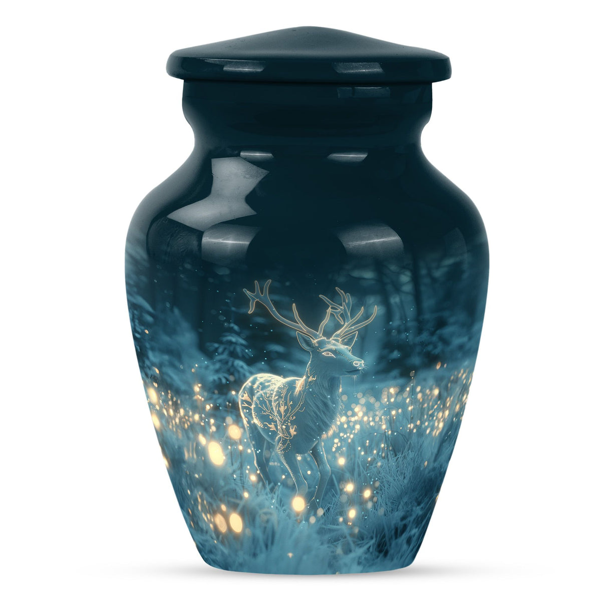 Large classic urn for cremation, handcrafted in aluminium.