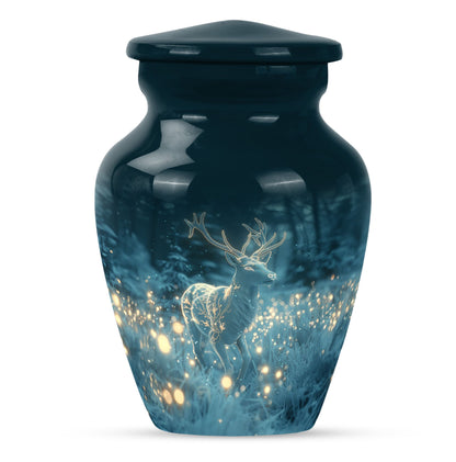 Large classic urn for cremation, handcrafted in aluminium.