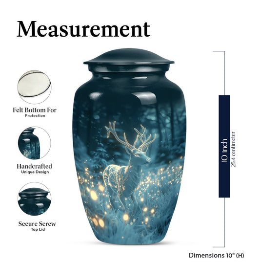 Large classic urn for cremation, handcrafted in aluminium.