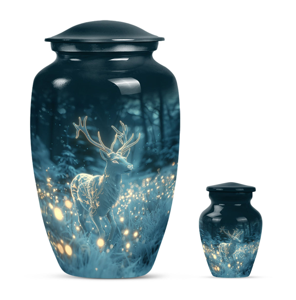 Large classic urn for cremation, handcrafted in aluminium.