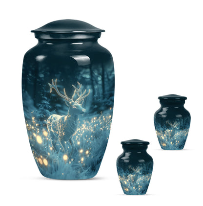 Large classic urn for cremation, handcrafted in aluminium.