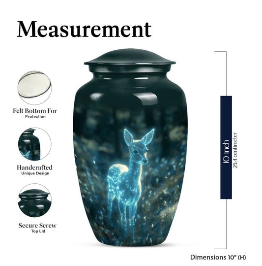10-inch classic deer cremation urn