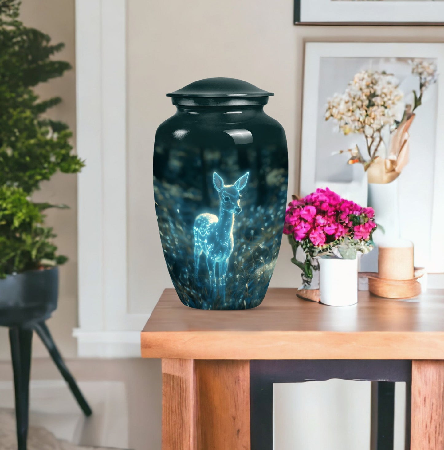 10-inch classic deer cremation urn